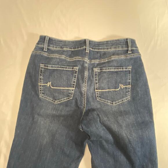 M Jeans Classic Size 12 Long Mid Rise Straight Dark Wash Stretchy 34" Inseam - Picture 6 of 12